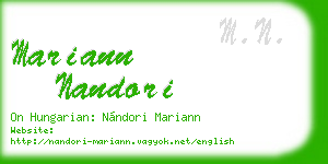 mariann nandori business card